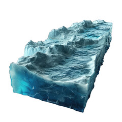 The Mid. Ocean Ridge.. Isolated on a Transparent Background. Cutout PNG.