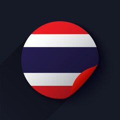 Obraz premium Thailand Flag Sticker Vector Illustration