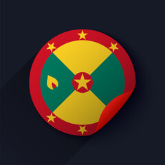 Grenada Flag Sticker Vector Illustration