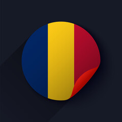 Chad Flag Sticker Vector Illustration