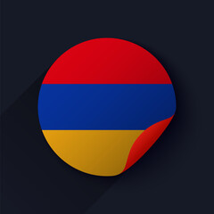 Armenia Flag Sticker Vector Illustration
