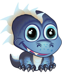 Blue little cute Dinosaur