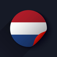 Netherlands Flag Sticker Vector Illustration