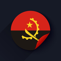 Angola Flag Sticker Vector Illustration