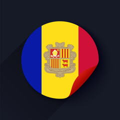 Obraz premium Andorra Flag Sticker Vector Illustration
