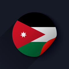 Jordan Flag Sticker Vector Illustration