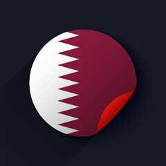Qatar Flag Sticker Vector Illustration