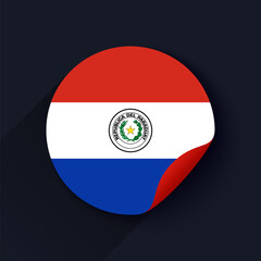 Fototapeta premium Paraguay Flag Sticker Vector Illustration