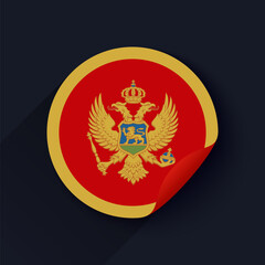 Montenegro Flag Sticker Vector Illustration