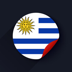 Fototapeta premium Uruguay Flag Sticker Vector Illustration