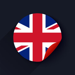 United Kingdom Flag Sticker Vector Illustration