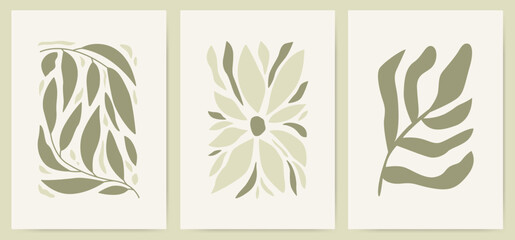 Abstract floral posters
