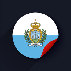 San Marino Flag Sticker Vector Illustration