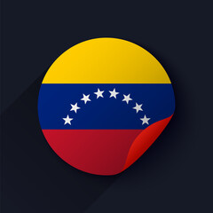 Venezuela Flag Sticker Vector Illustration