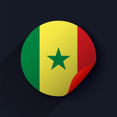 Senegal Flag Sticker Vector Illustration