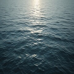 Obraz premium Image of flowing water waves from an aerial perspective. that receives light from sunlight This creates a bright blue surface suitable for personal care, cosmetics, pharmacy or beverage promotion.