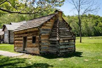 Knob Creek, Kentucky where Abraham Lincoln lived as a young child. The Gollaher Cabin sits on the Knob Creek site where Lincoln lived and represents the cabin where Lincoln lived. 