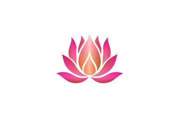 Isolated Lotus Flame Design. An elegantly designed graphic of a lotus flower with a flame-like center, isolated on a black background, symbolizing purity, enlightenment, and rebirth.