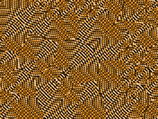Geometryczna mozaika drobnych trójkątów w brązowo miodowej kolorystyce. Wzór przypominjący skórę węża. Abstrakcyjne tło, tekstura