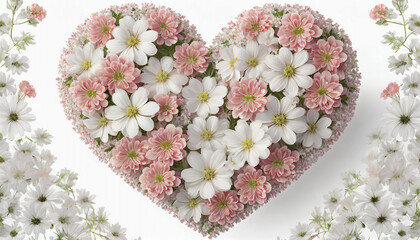 Heart shaped flower design. Generative AI 