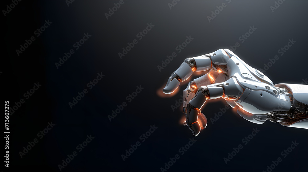 Canvas Prints humanoid robot hand pointing with finger