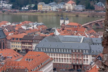 River Neckar and The Old Town, Heidelberg, Baden-Württemberg, Germany - obrazy, fototapety, plakaty