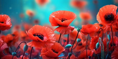 Obraz premium poppy flowers in the field