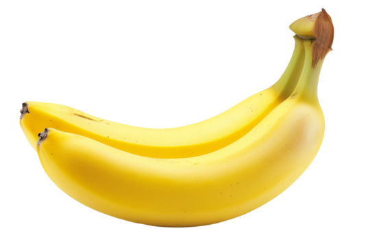 Ripe yellow banana, png file cut out and isolated on a transparent background, stock illustration image