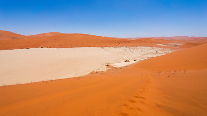 Fototapeta na wymiar Desertic landscape at Sossusvlei, Namib-Naukluft National Park, Namibia
