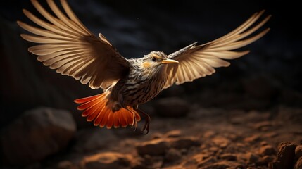 Graceful Flight of a Sparrow Captured in Stunning Detail - AI-Generative