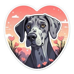 adorable dog illustration for valentine's day