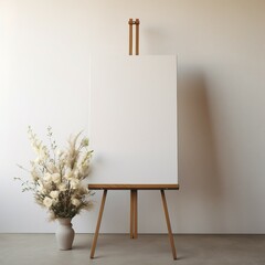 easel with blank canvas
