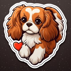 adorable dog illustration for valentine's day