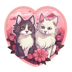 adorable dog illustration for valentine's day