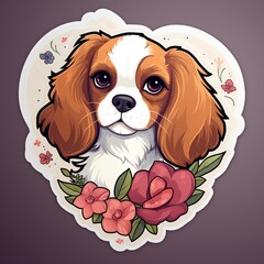 adorable dog illustration for valentine's day