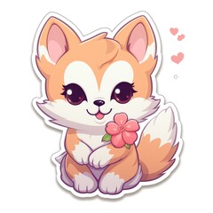Obraz premium adorable dog illustration for valentine's day