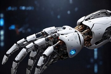 A robot hand showing the power of artificial intelligence 