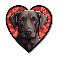 adorable dog illustration for valentine's day