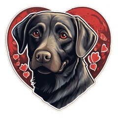 adorable dog illustration for valentine's day