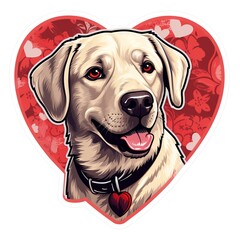 adorable dog illustration for valentine's day