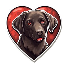 adorable dog illustration for valentine's day