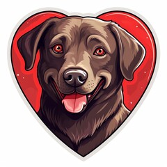 adorable dog illustration for valentine's day