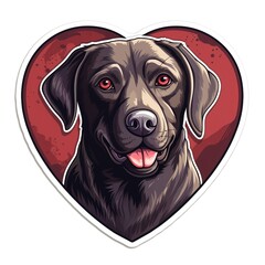 adorable dog illustration for valentine's day