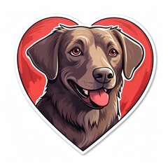 adorable dog illustration for valentine's day