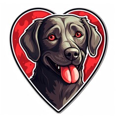 adorable dog illustration for valentine's day