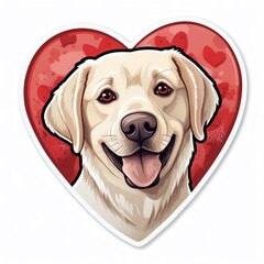 adorable dog illustration for valentine's day