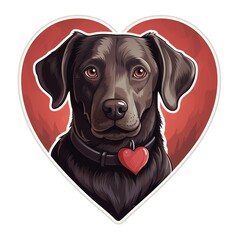 adorable dog illustration for valentine's day