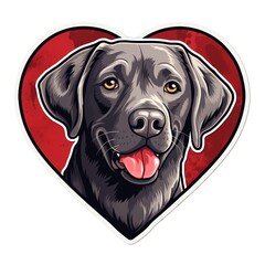 adorable dog illustration for valentine's day