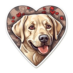 adorable dog illustration for valentine's day