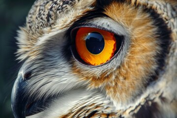 Close-Up of Owl With Orange Eyes